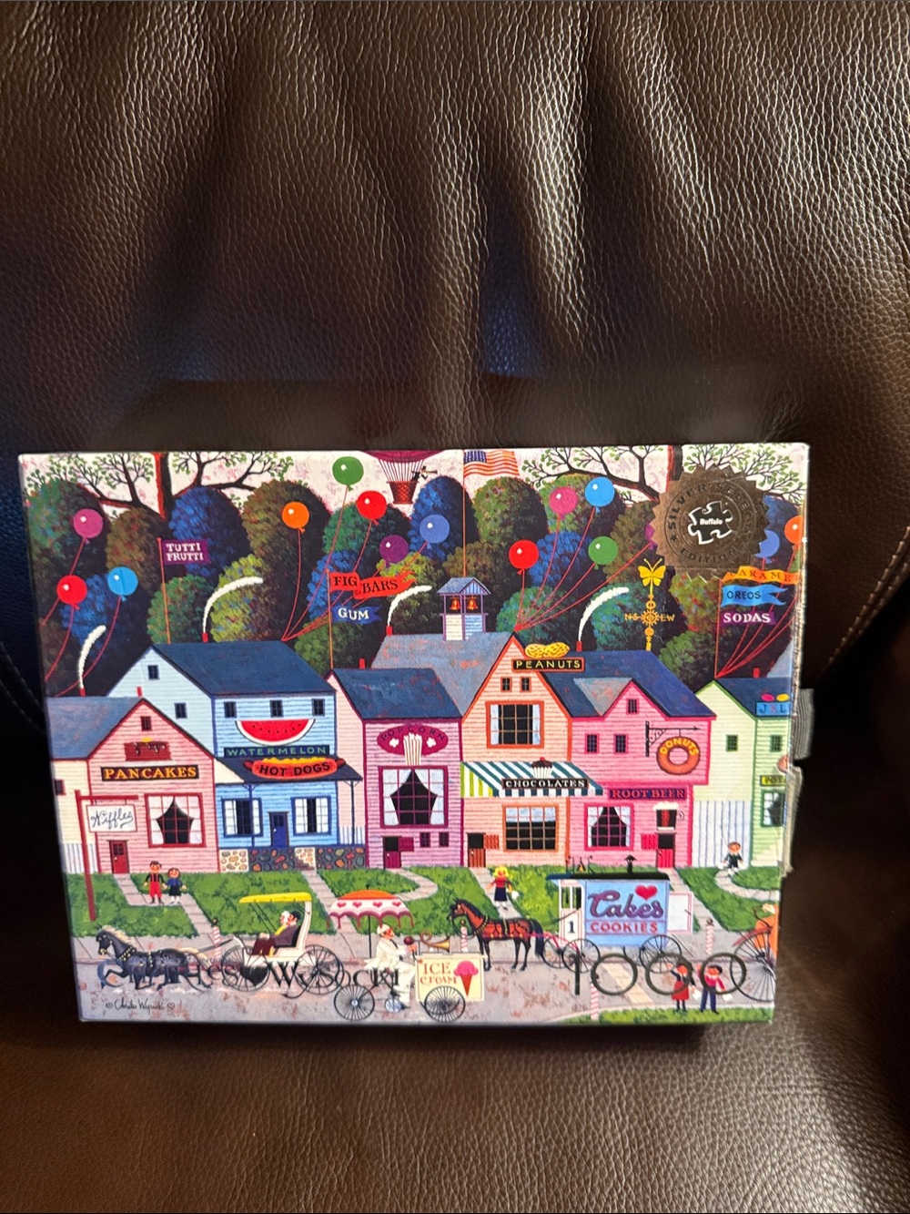 Charles Wysocki Colorful confection street  Puzzle. 1000 piece. Clean complete
